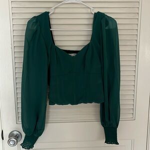 Abercrombie green corset blouse small
